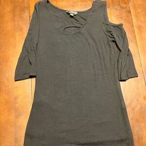 Black Cold Shoulder Top